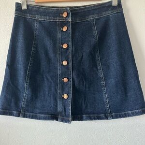 Madewell Dark Blue Button-Up Mini Skirt